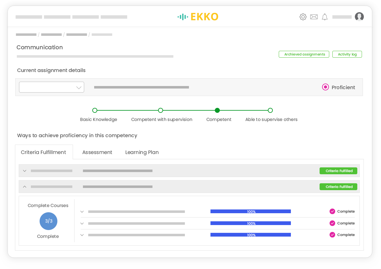 Skilling and re-skilling using Create skilling and re-skilling programs using Ekko's powerful performance management capability