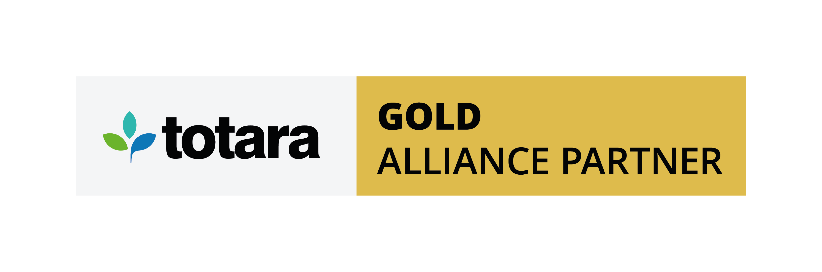 Totara Alliance Partner Status Logo Landscape Gold